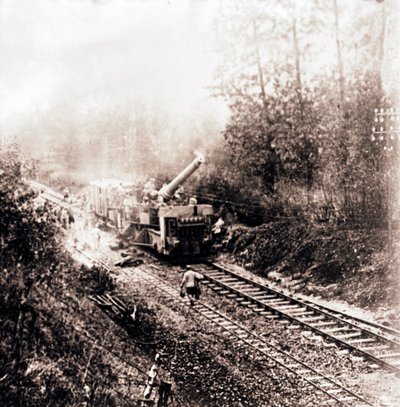 Heavy Artillery on Railway Track, c. 1914-c. 1918 by Unbekannt