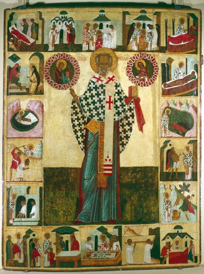 Icon of St Nicholas, Russian by Unbekannt