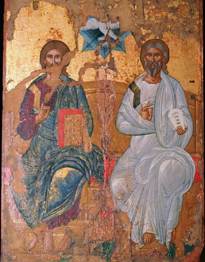 Icon of the Holy Trinity, 17th Century by Unbekannt