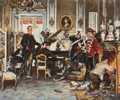 In the Troops Quarters outside Paris, 1870-71 by Unbekannt