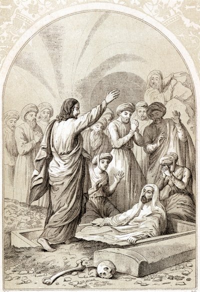 Jesus Raising Lazarus from the Tomb by Unbekannt
