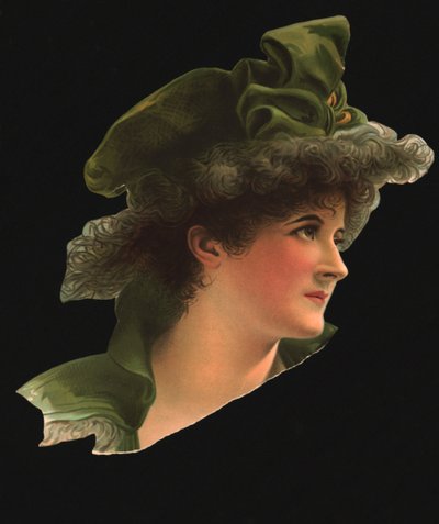 Lady with Green Hat by Unbekannt