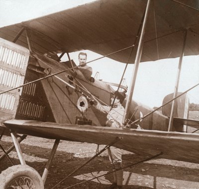 Pilot in Biplane by Unbekannt
