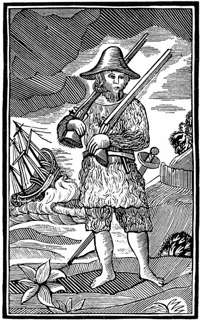 Robinson Crusoe, chapbook cut, 18th century 1964 by Unbekannt