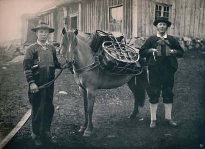 Saetersdalen Highlanders with Pack-Horse, 1914 by Unbekannt