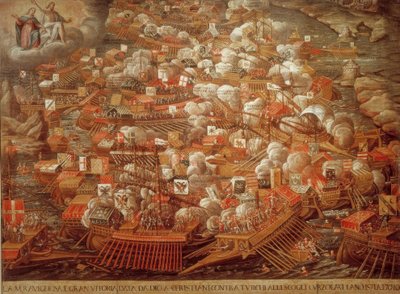 Naval Battle of Lepanto 1571 / Contemporary by Unbekannt