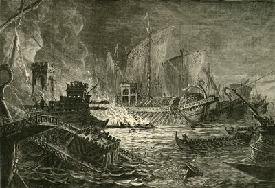The Battle of Actium by Unbekannt