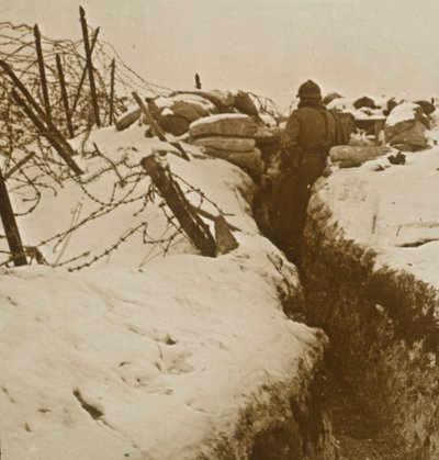 Trenches in the Snow, Alsace, Eastern France by Unbekannt