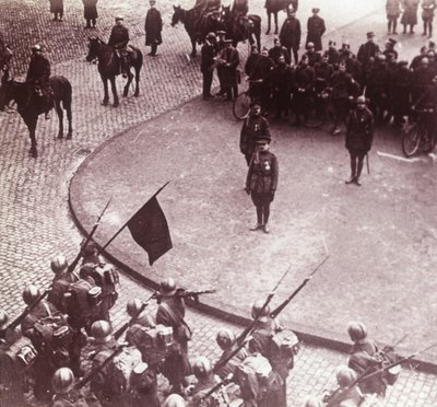 Troops Marching, Aachen, Germany, c1914-c1918 by Unbekannt