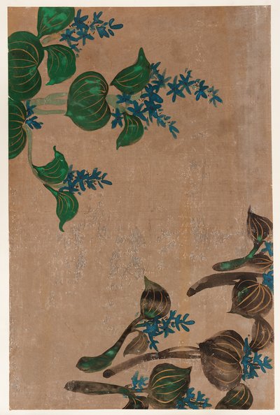 Water plants with blue flowers, Edo period by Unbekannt