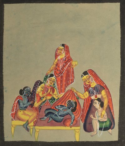 Worship of the Infant Krishna by Unbekannt