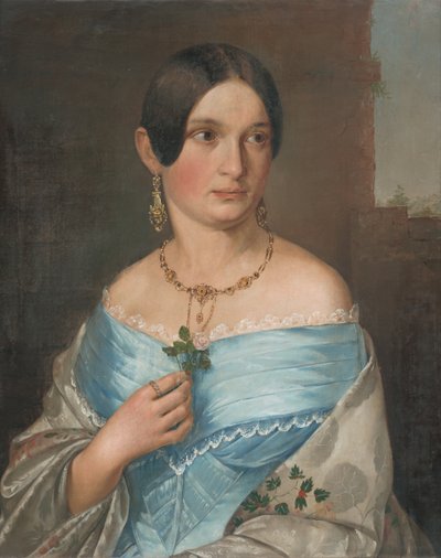 Portrait of a Lady with a Rose by Unbekannt Unbekannt