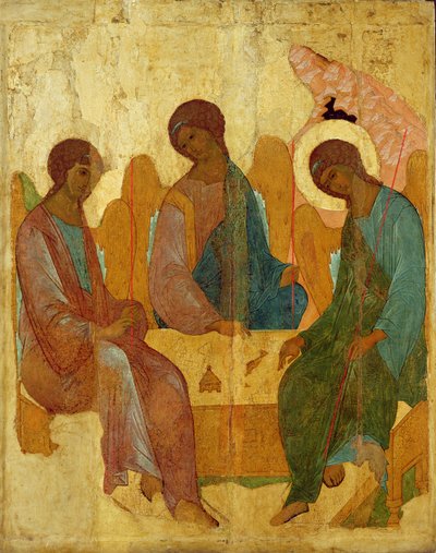 The Trinity, 16th century Russian Icon by Unbekannt Unbekannt