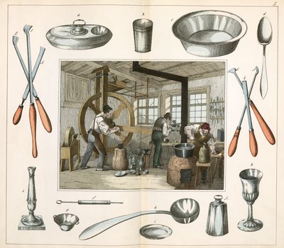 Fabrication, Cutlery: The Tinsmith, or Pewterer by Unbekannt