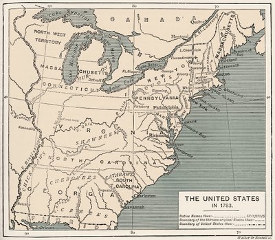 Map of post-independence United States by Unbekannter Künstler