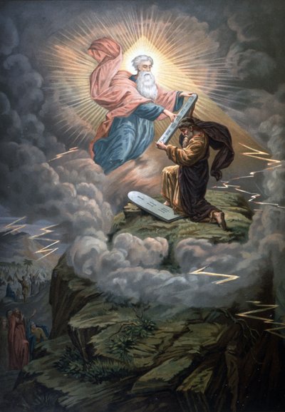 Moses Receiving the Tables of the Law by Unbekannter Künstler
