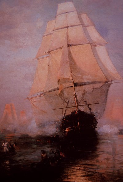 USS Constitution Escaping the British by Nicolas d