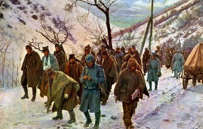 World War 1: Wounded Serbian prisoners by Unbekannter Künstler