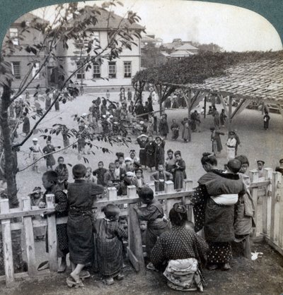 Schoolhouse and grounds, Yokohama, Japan, 1904 by Underwood and Underwood