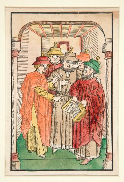 Five Jewish Scholars, illustration from Der Seelen-Wurzgarten by Unknown