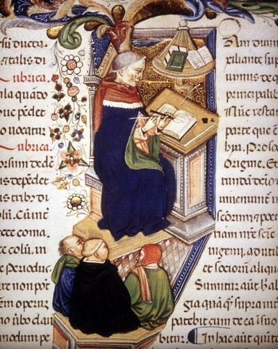 Copist monk. 15th century manuscript by Unknown artist