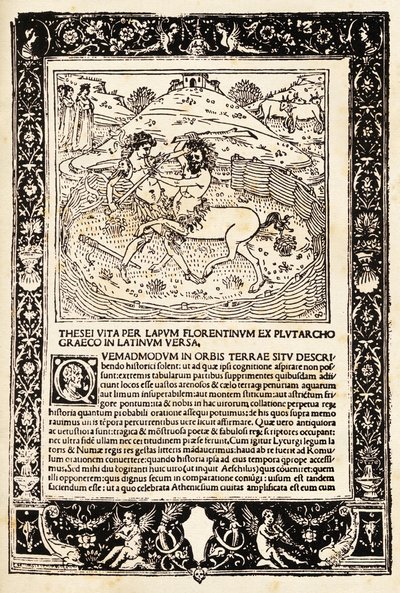Fight Of Teseo With The Minotauro by Unknown artist