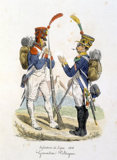 Grenadier and voltiger of the line infantry by Unknown artist