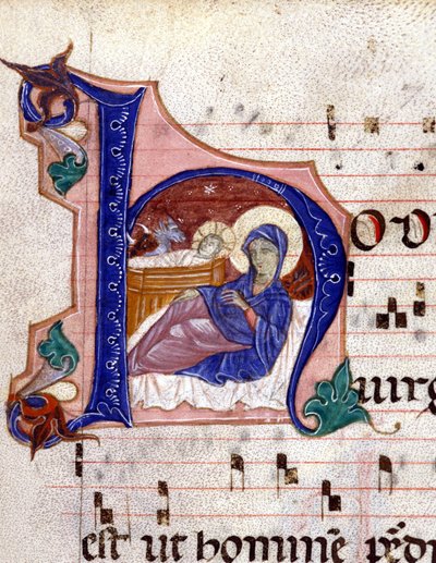 Nativity. 14th century choral by Unknown artist