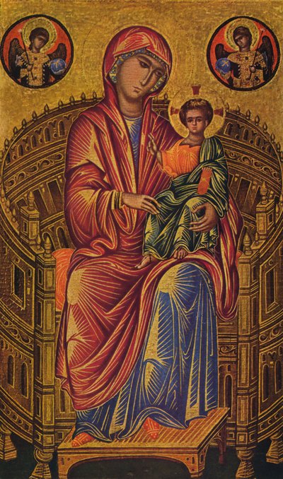 Enthroned Madonna and Child by Unknown Byzantine school