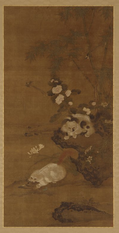 Cats, Birds, and Flowers by Unknown artist