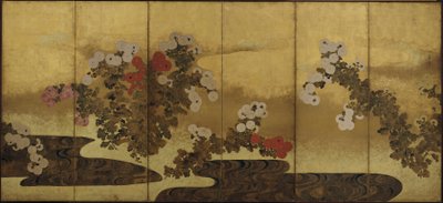 Chrysanthemums Beside a Stream by Unknown artist