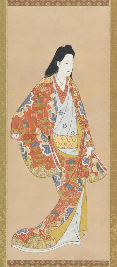 Girl in an Orange Vermillion Dress by Unknown artist