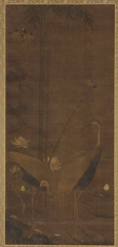 Herons, Lotus, and Bamboo by Unknown artist