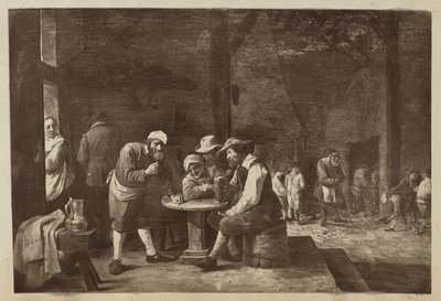 Painting of Men Gathered at Table by Unknown artist