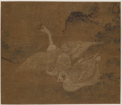 Pair of Domestic Geese by Unknown artist