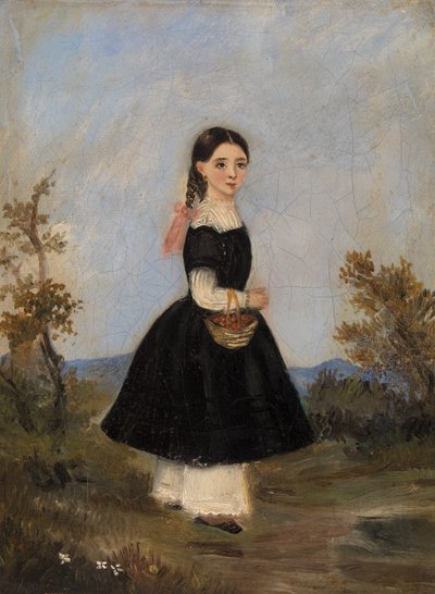 Peasant Girl in Landscape by Unknown artist