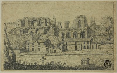 River Landscape with Roman Ruins by Unknown artist
