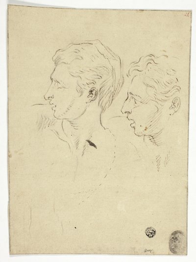 Sketch of Two Men Turning Left by Unknown artist