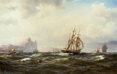 Ships in the Strait of Gibraltar by Vilhelm Melbye