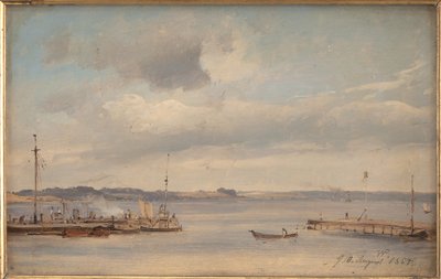 A Boat Harbour. Humlebæk, Zealand by Vilhelm Petersen