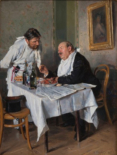 In a restaurant, 1887 by Vladimir Egorovic Makovsky