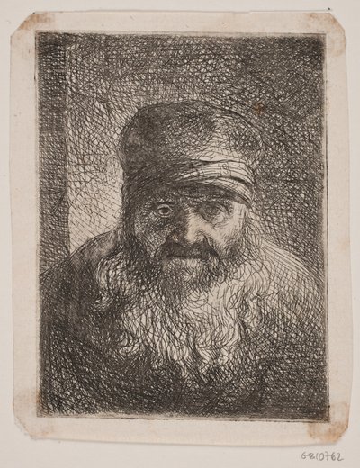 Old Bearded Man. Bust Portrait Facing Forward by W.A. Müller