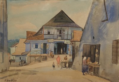 Market Square in Kazimierz nad Wisłą by Władysław Skoczylas