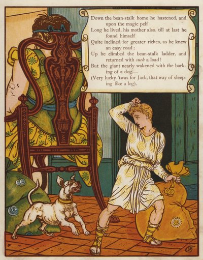 Jack and the Beanstalk (color lithograph) by Walter Crane