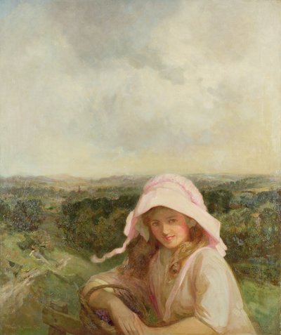 Girl in a landscape by Walter Herbert Allcott