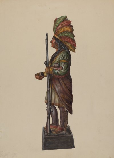 Cigar Store Indian, c. 1936 by Walter Hochstrasser