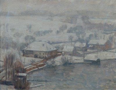 Winter Landscape at Lake Attersee by Walther Gamerith