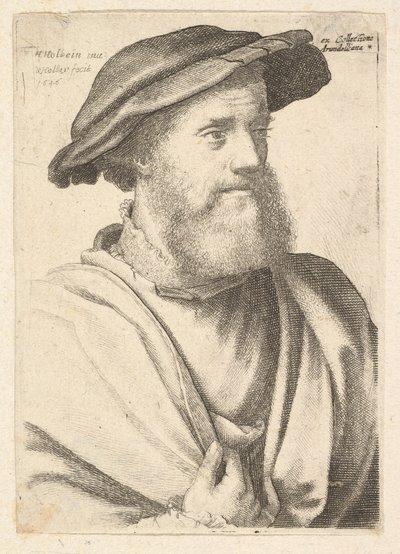 A Bearded Man after Hans Holbein by Wenceslaus Hollar