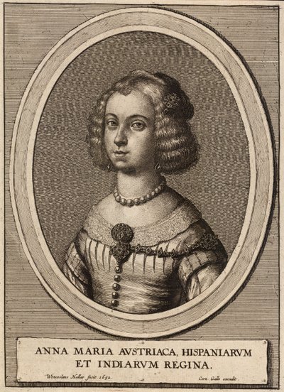 Anna Maria, Queen of Spain by Wenceslaus Hollar