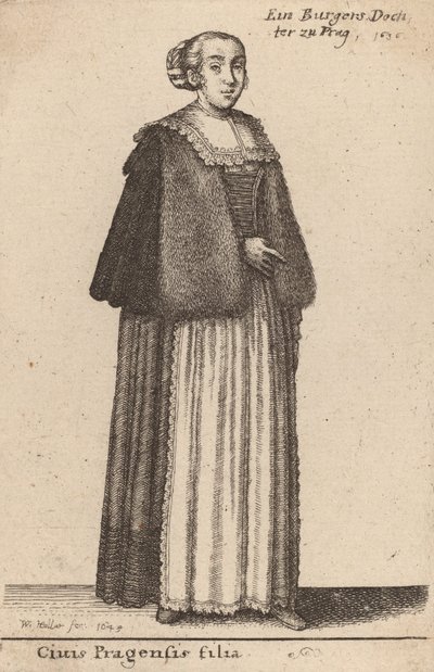 Ciuis Pragensis Filia by Wenceslaus Hollar